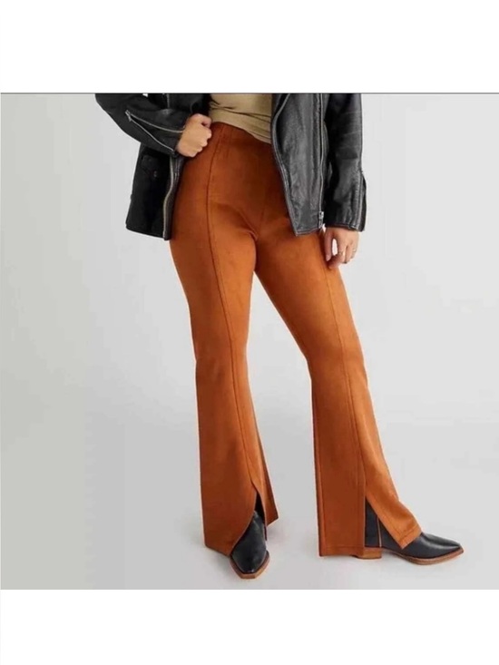 Free People Pants - Free People Vegan Suede Flare bottoms with slit.